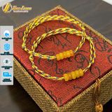  Vòng tay chỉ ngũ sắc tây tạng mix ngũ điếu ngọc huyết đỏ cam hợp mệnh bình an may mắn 