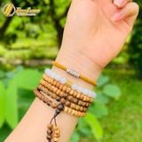  Vòng tay tibet chỉ ngũ sắc bện chỉ may mắn mix charm ống trụ Om Mani Padme Hum bình an 