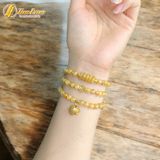  Chuỗi Vòng Tay Đá Thạch Anh Tóc Vàng Cuốn Nhiều Vòng Mix Ngũ Điếu Treo Túi Tiền Tài Lộc May Mắn Bình An 
