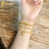  Chuỗi Vòng Tay Đá Thạch Anh Tóc Vàng Cuốn Nhiều Vòng Mix Ngũ Điếu Treo Túi Tiền Tài Lộc May Mắn Bình An 
