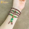  Vòng tay hạt trầm hương tốc 6 li mix charm chữ vạn trầm tốc hạt đá charm hoa sen ngọc bích hợp mệnh may mắn 