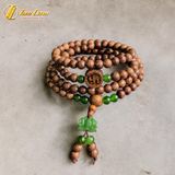  Vòng tay hạt trầm hương tốc 6 li mix charm chữ vạn trầm tốc hạt đá charm hoa sen ngọc bích hợp mệnh may mắn 