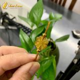  Vòng tay cỏ 4 lá mắt hổ vàng dồng tâm hợp mệnh kim mệnh thổ may mắn bình an 
