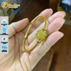 Vòng tay cỏ 4 lá mắt hổ vàng dồng tâm hợp mệnh kim mệnh thổ may mắn bình an