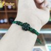  Vòng tay cỏ 4 lá ngọc sơn thủy xanh bện chỉ xanh rêu handmade may mắn 