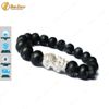  Vòng tay hạt đá núi lửa trơn size 10 li mix tỳ hưu bạc tài lộc may mắn 