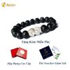  Vòng tay hạt đá núi lửa trơn size 10 li mix tỳ hưu bạc tài lộc may mắn 