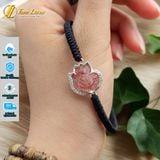  Vòng tay hồ ly chúa ôm hoa thạch anh tóc đỏ bọc bạc S925 hợp mệnh hỏa thổ trợ duyên may mắn 