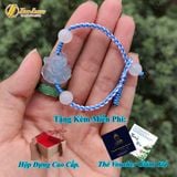  Vòng tay mặt hồ ly ôm hoa aqua hợp mệnh thủy mộc bện nút hạt trợ duyên may mắn 
