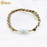  Vòng tay chỉ ngũ sắc tây tạng may mắn mix ngũ điếu bạch ngọc trắng hợp mệnh bình an 