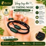  [HÀNG HOT] Vòng tay đôi nam nữ lu thống ngọc sơn thủy xanh chạm khắc họa tiết tài lộc 