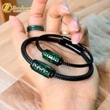  [HÀNG HOT] Vòng tay đôi nam nữ lu thống ngọc sơn thủy xanh chạm khắc họa tiết tài lộc 
