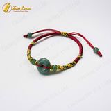 Vòng tay chỉ may mắn bện đồng điếu lam ngọc mix charm bạc may mắn bình an tài lộc 