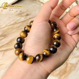  Vòng tay phong thủy hạt MH nâu vàng 12 Li hợp mệnh kim thổ chiêu tài lộc hút may mắn 
