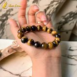  Vòng tay phong thủy hạt MH nâu vàng 12 Li hợp mệnh kim thổ chiêu tài lộc hút may mắn 