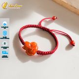  [SALE] Vòng tay hồ ly ngoc huyet jade đỏ bện chỉ dẹt hợp mệnh hỏa thổ may mắn 