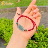  Vòng tay chỉ may mắn bện handmade charm hoa sen lam ngọc bình an may mắn 