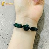  Vòng tay lu thống mix ngũ điếu mix hồ ly ôm hoa ngoc sơn thủy bện chỉ handmade 