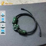  Vòng tay lu thống mix ngũ điếu mix hồ ly ôm hoa ngoc sơn thủy bện chỉ handmade 