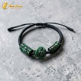  Vòng tay lu thống mix ngũ điếu mix hồ ly ôm hoa ngoc sơn thủy bện chỉ handmade 