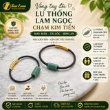  Vòng tay đôi nam nữ lu thống lam ngọc jade chạm kim tiền chiêu tài hút lộc hợp mệnh may mắn 