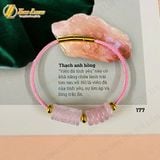  Vòng tay ngũ điếu mix lu thống chạm đá thạch anh hồng hợp mệnh hỏa thổ tài lộc bình an may mắn 