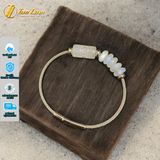  Vòng tay lu thống chạm mix ngũ điếu moonstone hợp mệnh kim thủy chiêu tài lộc hút may mắn 
