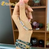  Vòng tay ngũ điếu mix lu thống đá thạch anh trắng hợp mệnh kim thủy tài lộc bình an may mắn 