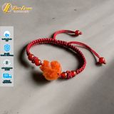  [SALE] Vòng tay hồ ly ngoc huyet jade đỏ bện chỉ dẹt hợp mệnh hỏa thổ mix hạt 6 li 