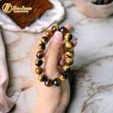  Vòng tay phong thủy hạt MH nâu vàng 12 Li hợp mệnh kim thổ chiêu tài lộc hút may mắn 