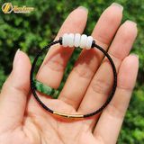  Vòng tay ngũ điếu bạch ngọc hợp mệnh kim thủy chiêu tài lộc gia đạo bình an may mắn 