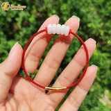  Vòng tay ngũ điếu bạch ngọc hợp mệnh kim thủy chiêu tài lộc gia đạo bình an may mắn 
