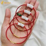  Vòng tay ngũ điếu bạch ngọc hợp mệnh kim thủy chiêu tài lộc gia đạo bình an may mắn 