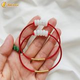  Vòng tay ngũ điếu bạch ngọc hợp mệnh kim thủy chiêu tài lộc gia đạo bình an may mắn 