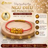  Vòng tay phong thủy ngũ điếu hổ phách hoa màu vàng hợp mệnh, chiêu tài hút lộc may mắn 