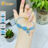  Vòng tay ngũ điếu mix lu thống chạm mix hồ ly chúa treo túi aquamarine hợp mệnh thủy mộc 