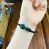  Vòng tay ngũ điếu mix cỏ 4 lá ngọc sơn thủy xanh bện chỉ handmade may mắn 
