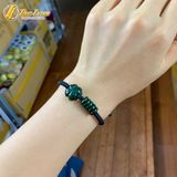  Vòng tay ngũ điếu mix cỏ 4 lá ngọc sơn thủy xanh bện chỉ handmade may mắn 