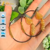  Vòng tay ngũ điếu mix hồ ly chúa xòe đuôi thạch anh tóc vàng hợp mệnh kim thổ trợ duyên 