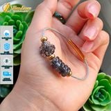  Vòng tay ngũ điếu mix hồ ly chúa ôm hoa đá thạch anh tóc đen hợp mệnh thủy mộc, trợ duyên tài lộc 