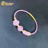  Vòng tay ngũ điếu mix hồ ly mix đồng xu TA hồng hợp mệnh hỏa thổ tài lộc may mắn 