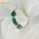  Vòng tay ngũ điếu mix hồ ly chúa mix túi tiền lam ngọc hợp mệnh may mắn chiêu tài lộc 