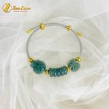  Vòng tay ngũ điếu mix hồ ly chúa mix túi tiền lam ngọc hợp mệnh may mắn chiêu tài lộc 