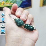  Vòng tay ngũ điếu mix hồ ly chúa ôm hoa lam ngọc hợp mệnh trợ duyên may mắn 