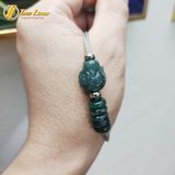  Vòng tay ngũ điếu mix hồ ly chúa ôm hoa lam ngọc hợp mệnh trợ duyên may mắn 