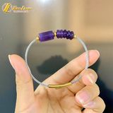  Vòng tay ngũ điếu mix lu thống đá thạch anh tím hợp mệnh hỏa thổ tài lộc bình an may mắn 