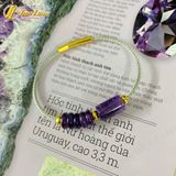  Vòng tay ngũ điếu mix lu thống đá thạch anh tím hợp mệnh hỏa thổ tài lộc bình an may mắn 