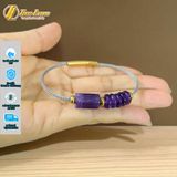  Vòng tay ngũ điếu mix lu thống đá thạch anh tím hợp mệnh hỏa thổ tài lộc bình an may mắn 