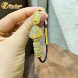  Vòng tay ngũ điếu mix lu thống mix hồ ly chúa xòe đuôi thạch anh tóc vàng hợp mệnh kim thổ trợ duyên 