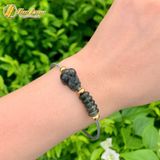  Vòng tay ngũ điếu mix tỳ hưu thạch anh tóc xanh hợp mệnh mộc hỏa chiêu tài lộc hút may mắn 